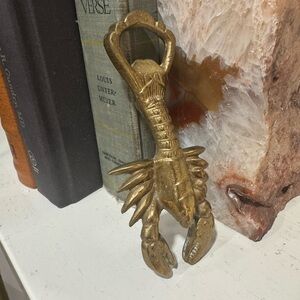 Vintage‎ Solid Brass Lobster Bottle Opener Nautical Bar Decor